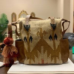 Stanley Street Tan Wool/Leather backpack bag/Crossbody.